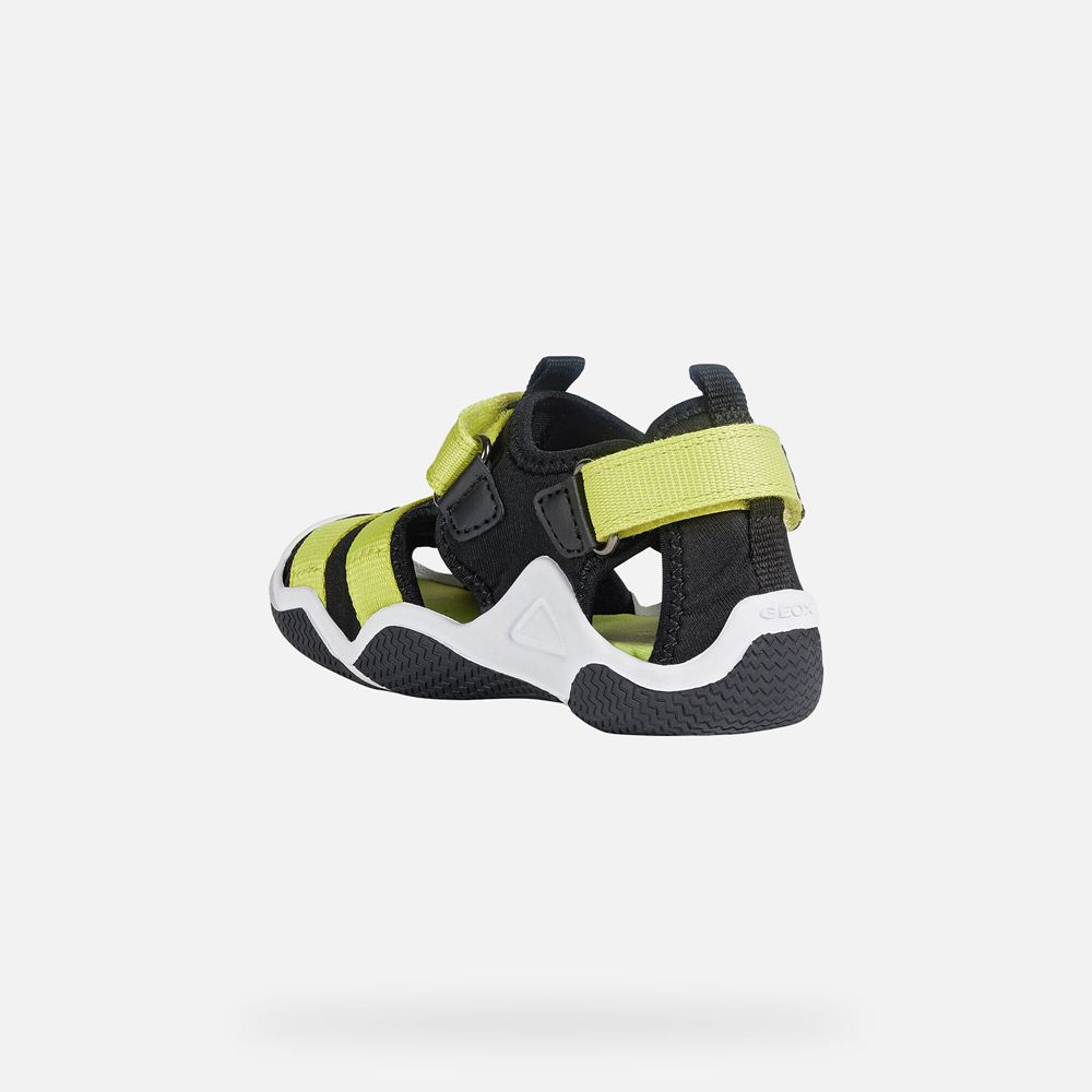 Geox Erkek Çocuk Sandalet Siyah/Yeşil - Wader - PVR-128634